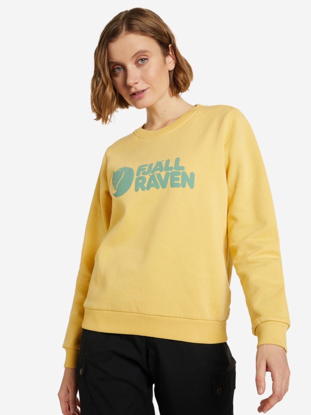 Women's sweatshirt Fjallraven Logo Sweater - mais yellow